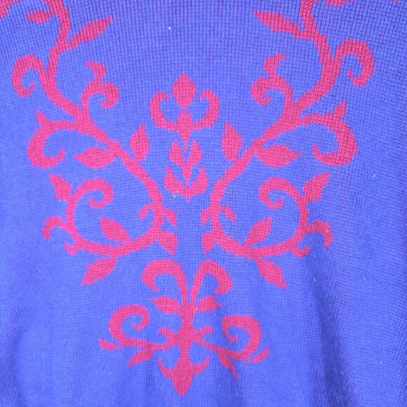 Vtg Sweater Southern Sweater Womens Large Purple Grandma Fall Autumn Grandmacore - Picture 8 of 12